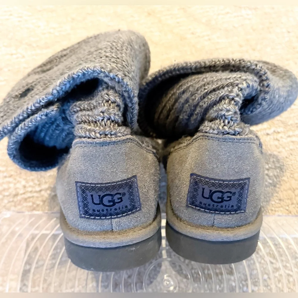 UGG Cardy Gray Knit Button Boots - Picture 2 of 7